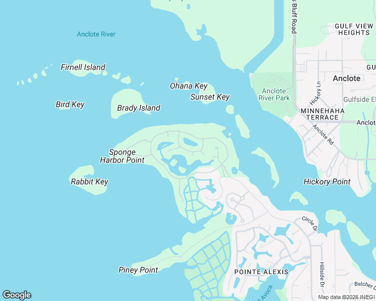 map of restaurants, bars, coffee shops, grocery stores, and more near 2106 Pelican Court in Tarpon Springs