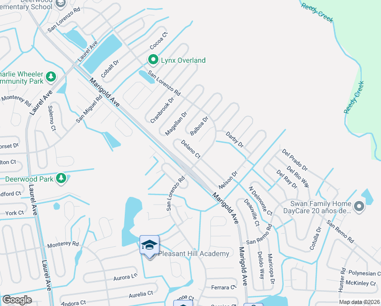 map of restaurants, bars, coffee shops, grocery stores, and more near 220 Ashford Place in Kissimmee