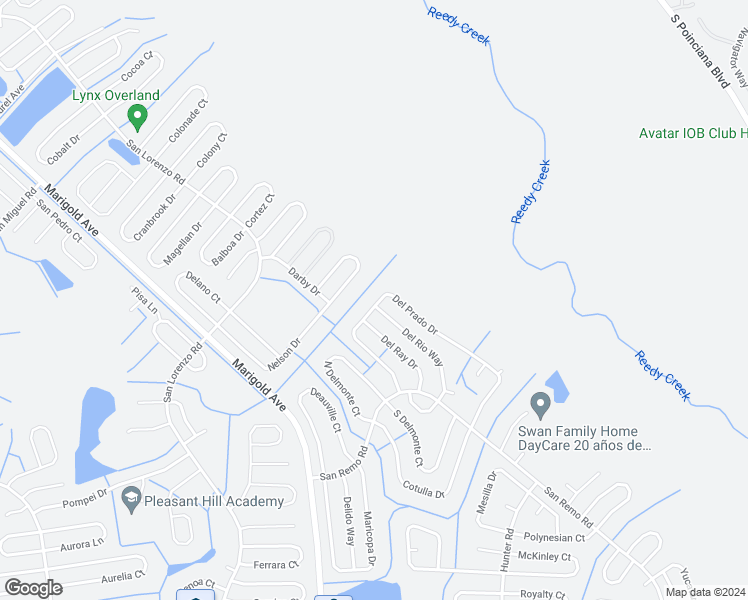 map of restaurants, bars, coffee shops, grocery stores, and more near 754 Del Prado Drive in Kissimmee