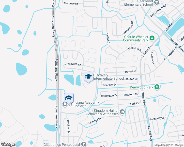 map of restaurants, bars, coffee shops, grocery stores, and more near 216 Grifford Drive in Kissimmee