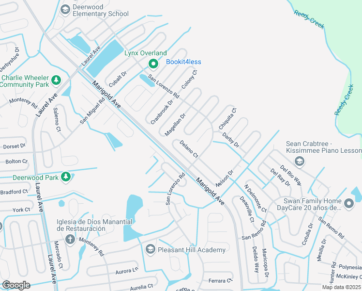 map of restaurants, bars, coffee shops, grocery stores, and more near 937 Delano Court in Kissimmee