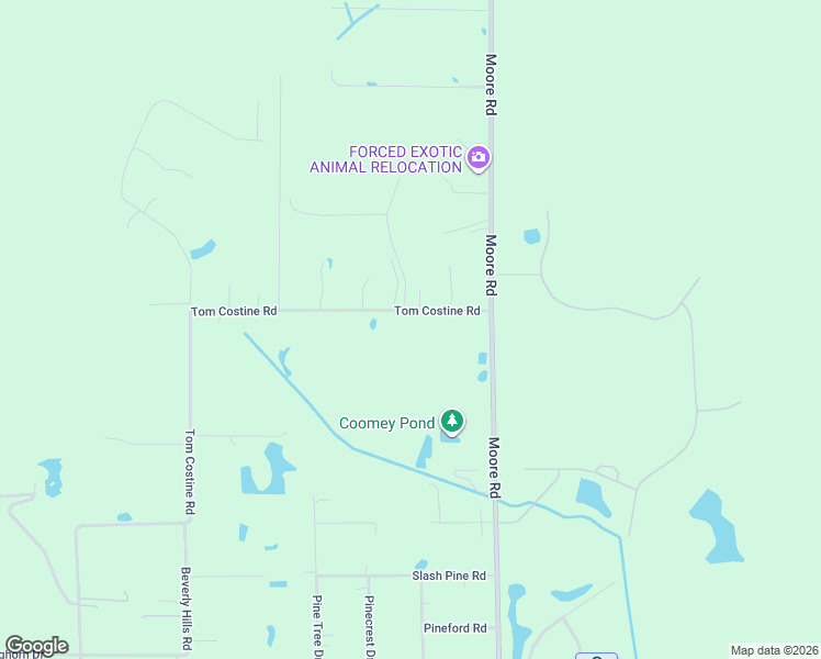 map of restaurants, bars, coffee shops, grocery stores, and more near 9427 Tom Costine Road in Lakeland