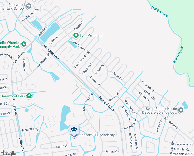 map of restaurants, bars, coffee shops, grocery stores, and more near 220 Ashford Place in Kissimmee