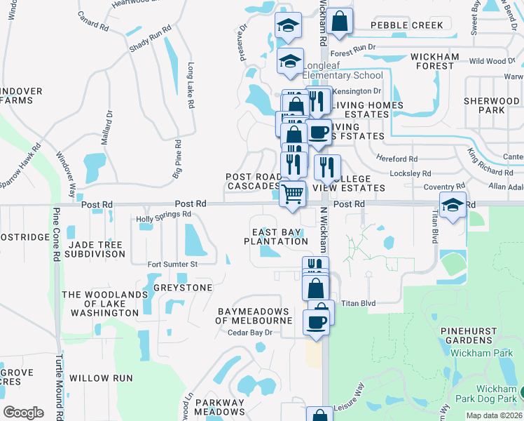map of restaurants, bars, coffee shops, grocery stores, and more near 3800 Saint Armens Circle in Melbourne
