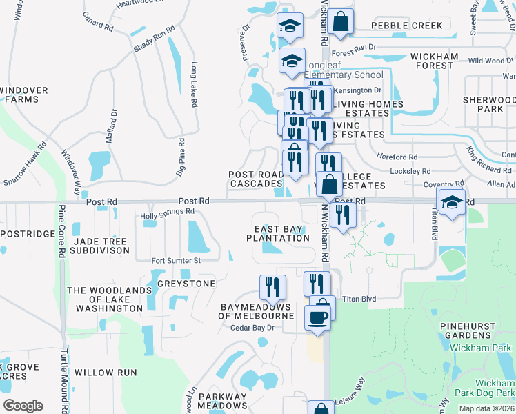 map of restaurants, bars, coffee shops, grocery stores, and more near 3800 Saint Armens Circle in Melbourne