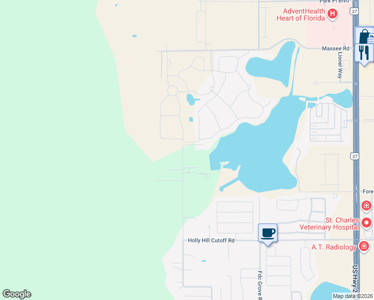 map of restaurants, bars, coffee shops, grocery stores, and more near 950 Diamond Acres Road in Davenport