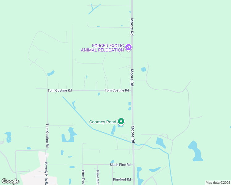 map of restaurants, bars, coffee shops, grocery stores, and more near 9435 Tom Costine Road in Lakeland