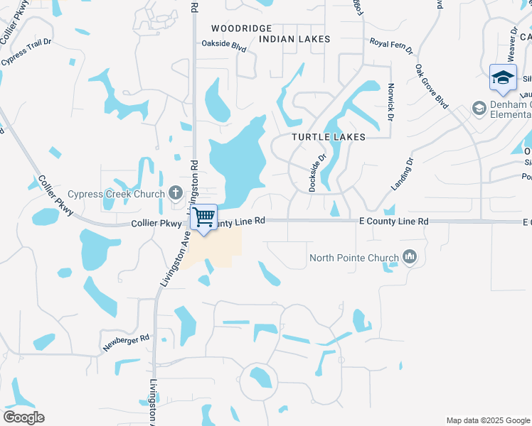 map of restaurants, bars, coffee shops, grocery stores, and more near 1023 Waterdale Court in Lutz