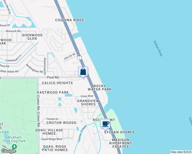 map of restaurants, bars, coffee shops, grocery stores, and more near 4007 North Harbor City Boulevard in Melbourne