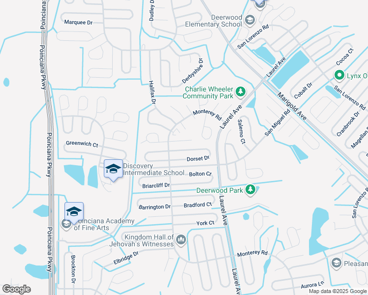 map of restaurants, bars, coffee shops, grocery stores, and more near 60 Dorset Drive in Kissimmee