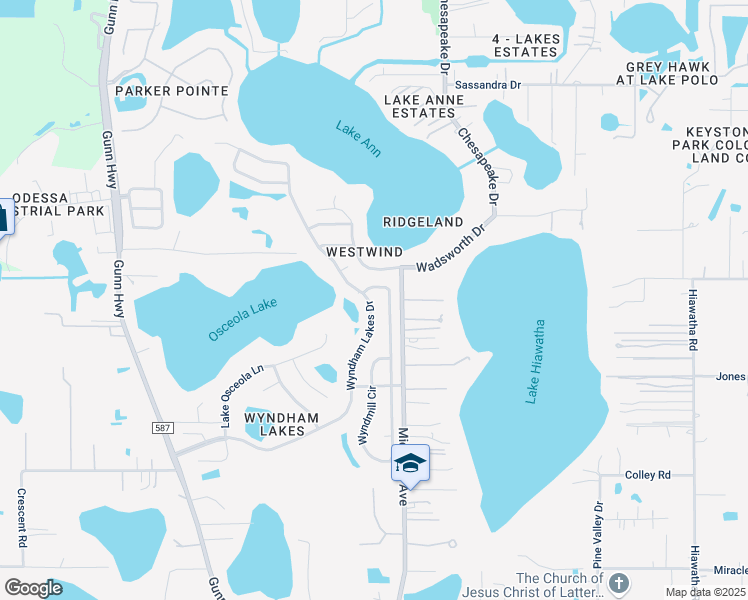 map of restaurants, bars, coffee shops, grocery stores, and more near 19827 Wyndham Lakes Drive in Odessa