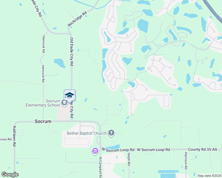 map of restaurants, bars, coffee shops, grocery stores, and more near Hoosier Circle in Lakeland