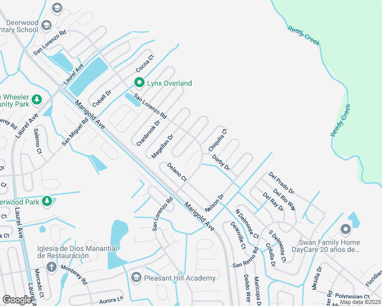 map of restaurants, bars, coffee shops, grocery stores, and more near 208 Ashford Place in Kissimmee