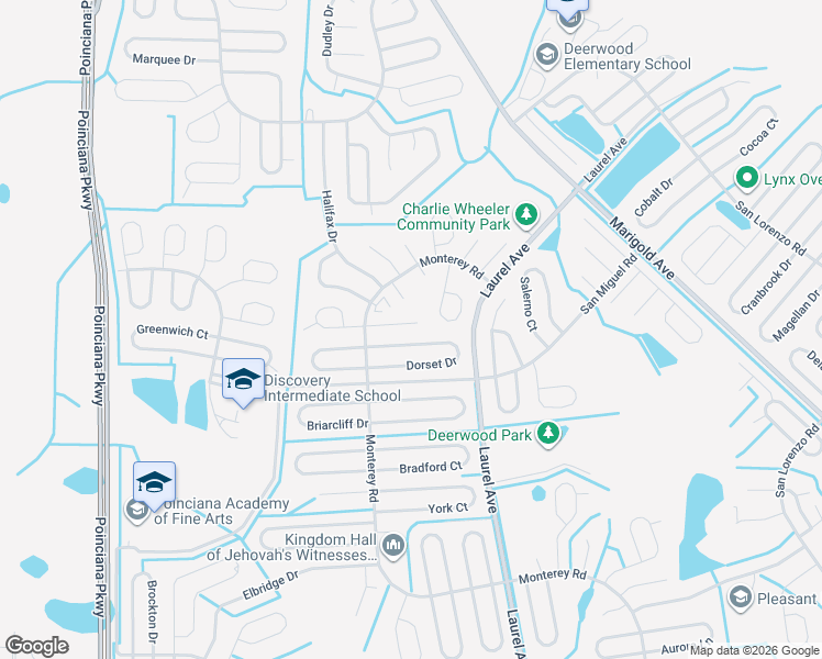 map of restaurants, bars, coffee shops, grocery stores, and more near 13 Northfleet Lane in Kissimmee