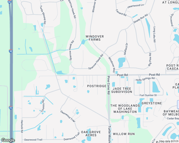 map of restaurants, bars, coffee shops, grocery stores, and more near 3987 Sparrow Hawk Road in Melbourne