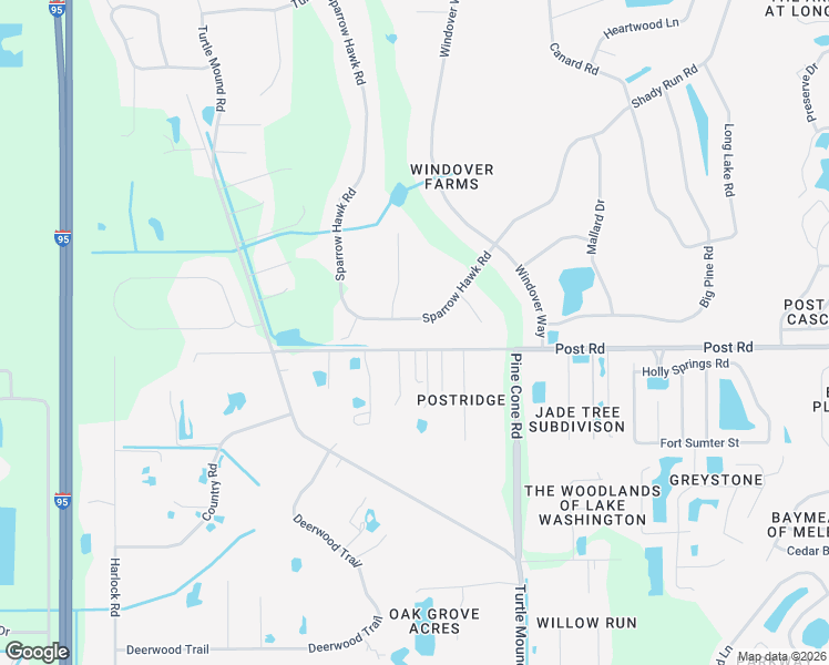 map of restaurants, bars, coffee shops, grocery stores, and more near 3987 Sparrow Hawk Road in Melbourne