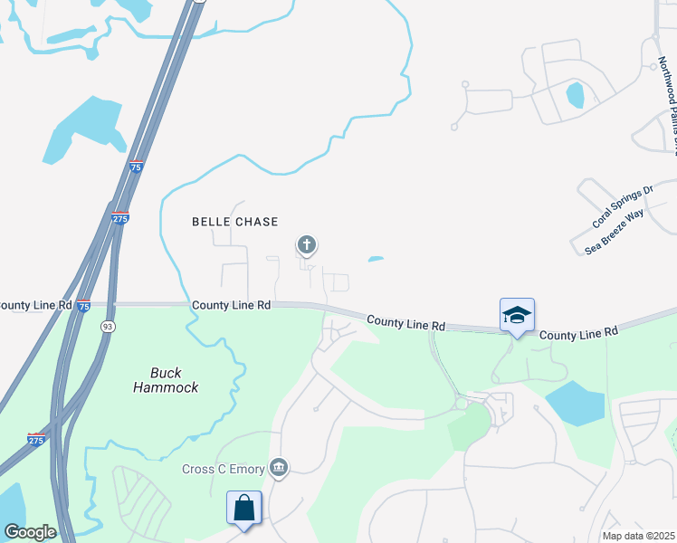 map of restaurants, bars, coffee shops, grocery stores, and more near 26299 Limestone Springs Way in Wesley Chapel