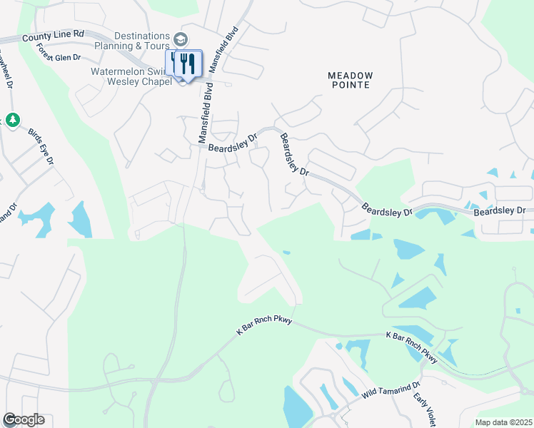map of restaurants, bars, coffee shops, grocery stores, and more near 1121 Kennewick Court in Zephyrhills