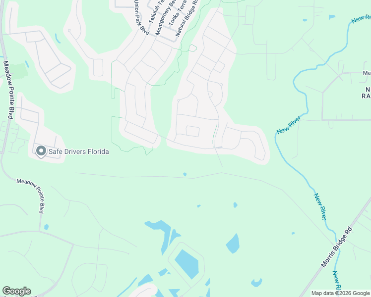map of restaurants, bars, coffee shops, grocery stores, and more near 1065 Montgomery Bell Road in Wesley Chapel