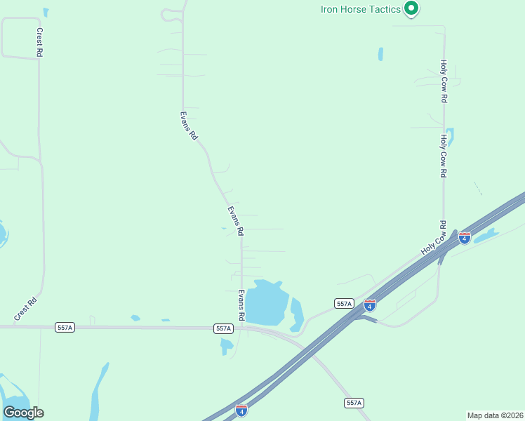 map of restaurants, bars, coffee shops, grocery stores, and more near 9521 Evans Road in Polk City