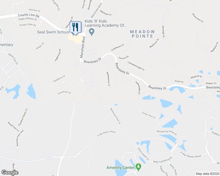map of restaurants, bars, coffee shops, grocery stores, and more near 1042 Kennewick Court in Wesley Chapel