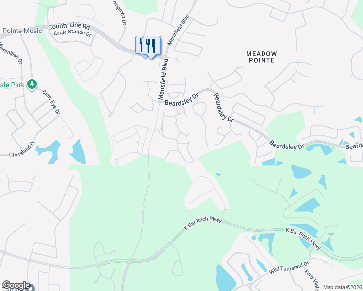 map of restaurants, bars, coffee shops, grocery stores, and more near 30152 Goodwick Way in Wesley Chapel