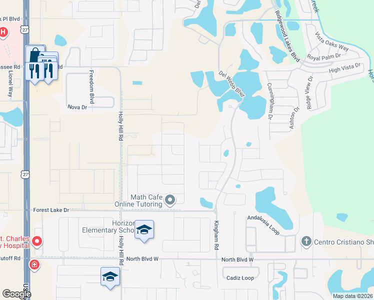 map of restaurants, bars, coffee shops, grocery stores, and more near 475 Palencia Place in Davenport