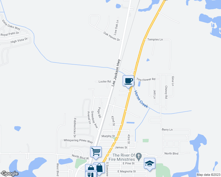 map of restaurants, bars, coffee shops, grocery stores, and more near 1031 County Road 547 in Davenport