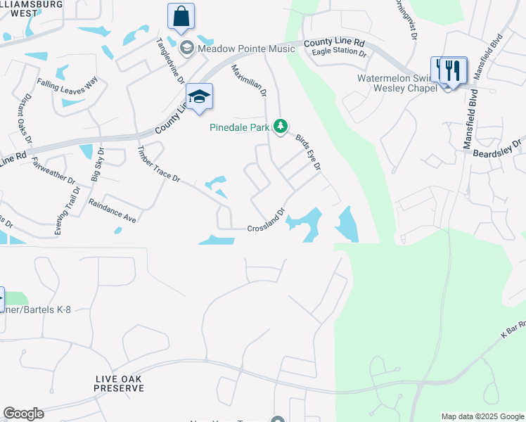 map of restaurants, bars, coffee shops, grocery stores, and more near 1108 Crimson Clover Lane in Zephyrhills
