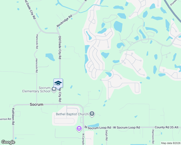 map of restaurants, bars, coffee shops, grocery stores, and more near Hoosier Circle in Lakeland