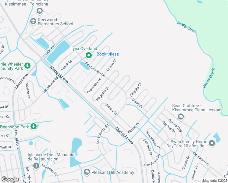map of restaurants, bars, coffee shops, grocery stores, and more near 240 Balboa Drive in Kissimmee