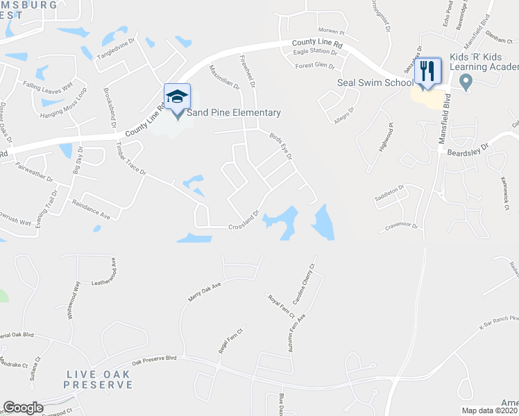 map of restaurants, bars, coffee shops, grocery stores, and more near 29422 Crossland Drive in Zephyrhills