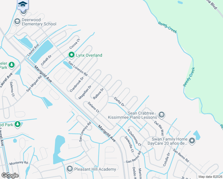 map of restaurants, bars, coffee shops, grocery stores, and more near 345 Chiquita Court in Kissimmee