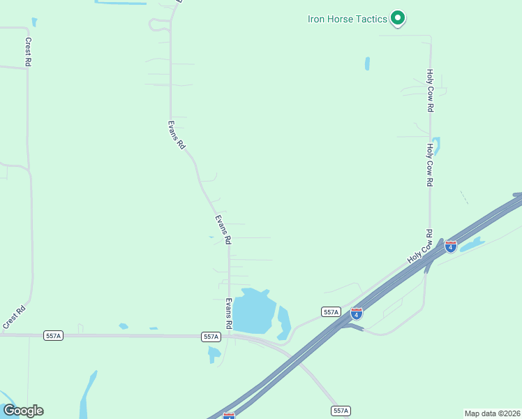 map of restaurants, bars, coffee shops, grocery stores, and more near 9521 Evans Road in Polk City