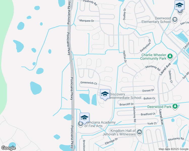 map of restaurants, bars, coffee shops, grocery stores, and more near 201 Dalton Drive in Kissimmee