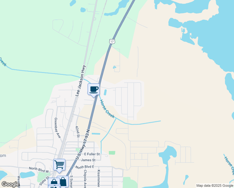 map of restaurants, bars, coffee shops, grocery stores, and more near 1122 U.S. 17 in Davenport