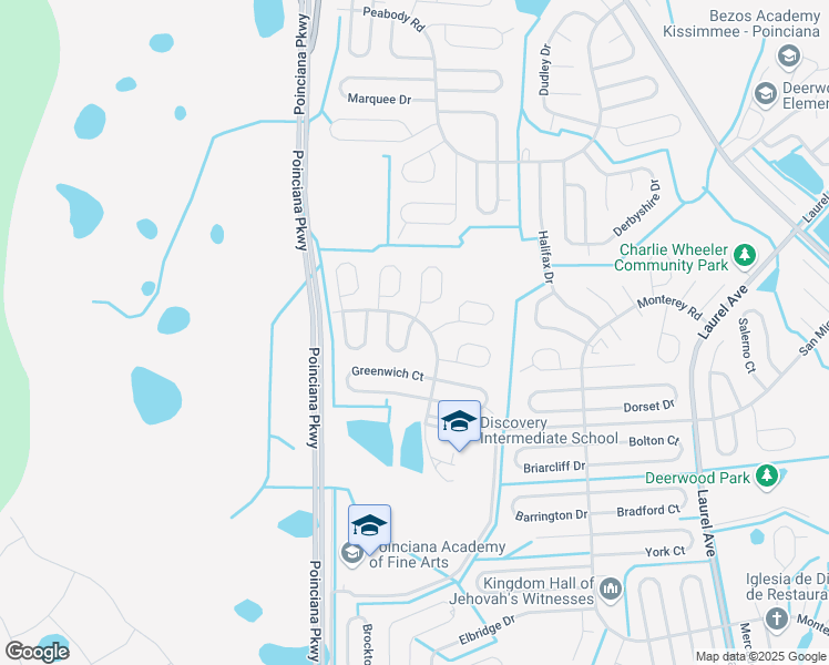 map of restaurants, bars, coffee shops, grocery stores, and more near 902 Gillingham Court in Kissimmee