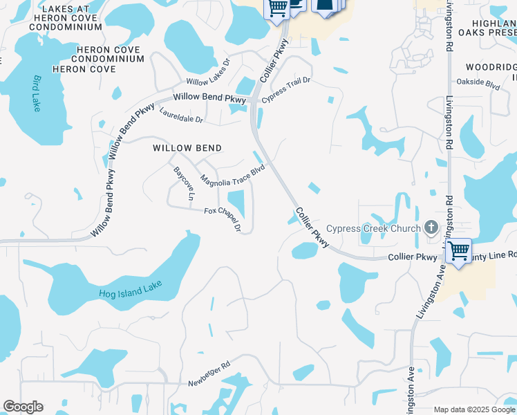 map of restaurants, bars, coffee shops, grocery stores, and more near 1099 Fox Chapel Drive in Lutz