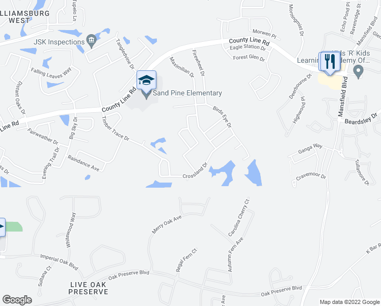 map of restaurants, bars, coffee shops, grocery stores, and more near 1146 Crimson Clover Lane in Zephyrhills