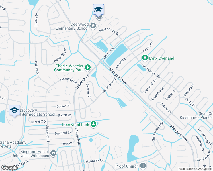 map of restaurants, bars, coffee shops, grocery stores, and more near 901 Naples Way in Kissimmee