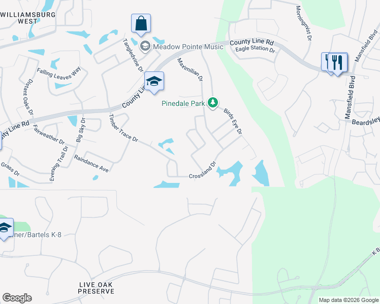 map of restaurants, bars, coffee shops, grocery stores, and more near 1143 Crimson Clover Lane in Zephyrhills