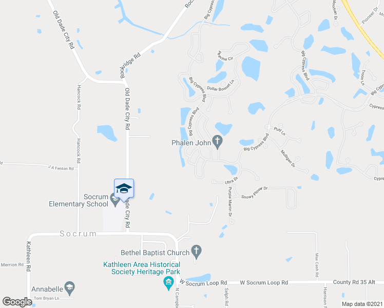 map of restaurants, bars, coffee shops, grocery stores, and more near Max Fly Dr in Lakeland