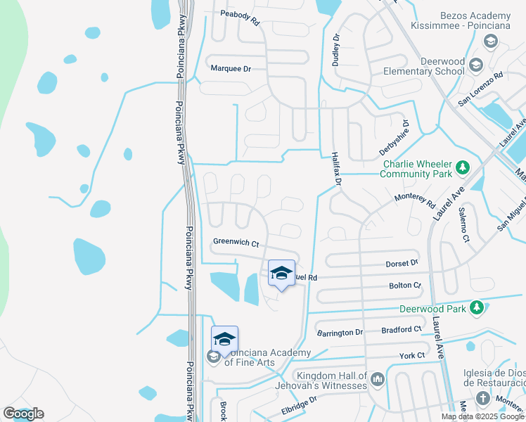 map of restaurants, bars, coffee shops, grocery stores, and more near 902 Gillingham Court in Kissimmee
