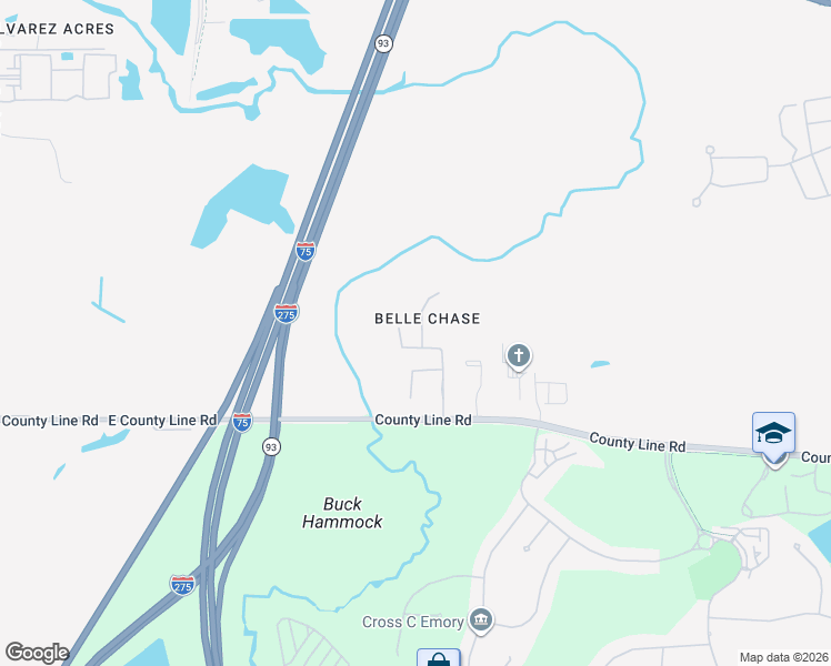 map of restaurants, bars, coffee shops, grocery stores, and more near 1203 Gentilly Lane in Wesley Chapel