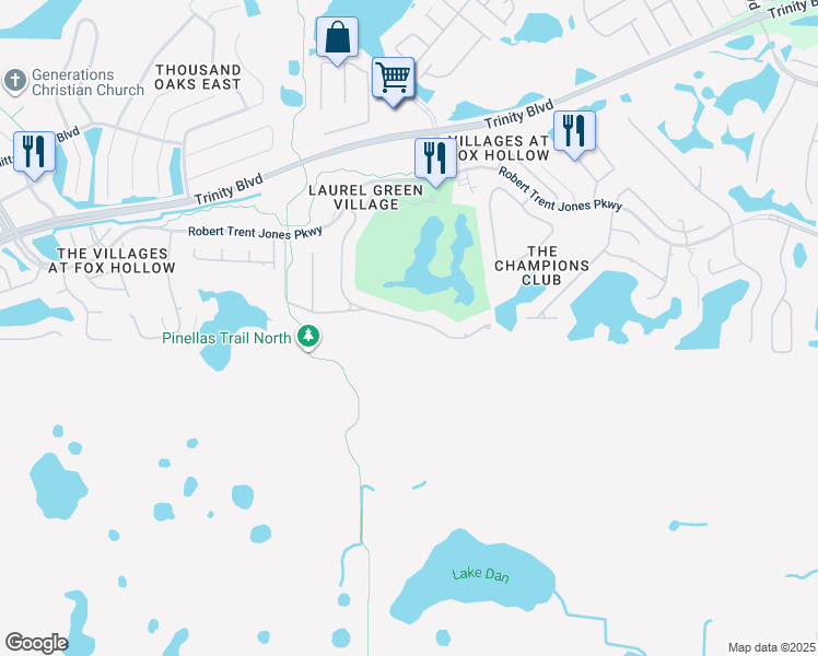 map of restaurants, bars, coffee shops, grocery stores, and more near 10010 Milano Drive in Trinity