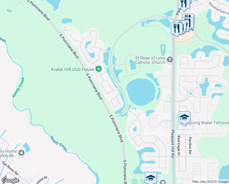map of restaurants, bars, coffee shops, grocery stores, and more near 3953 Port Sea Place in Kissimmee
