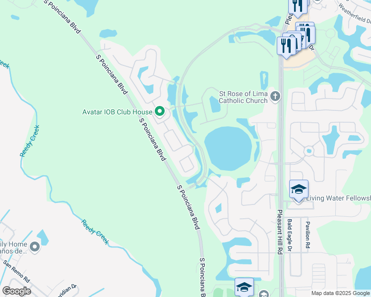 map of restaurants, bars, coffee shops, grocery stores, and more near 3953 Port Sea Place in Kissimmee
