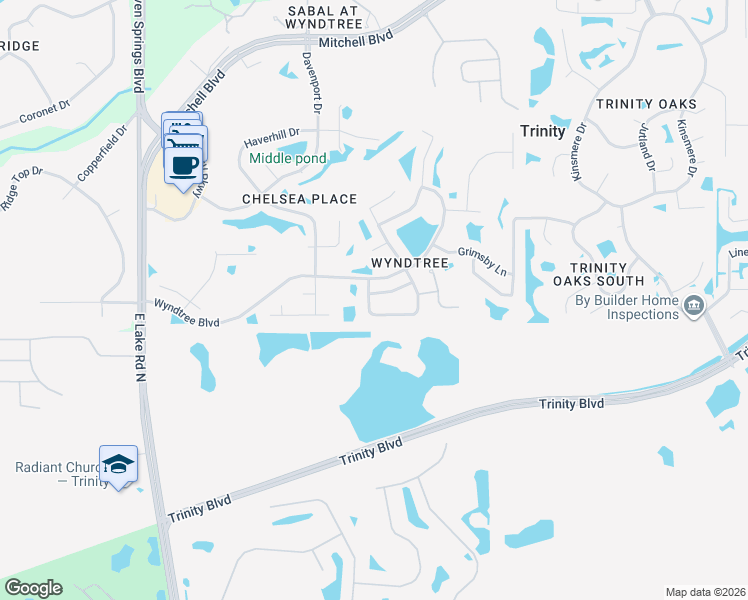 map of restaurants, bars, coffee shops, grocery stores, and more near 7606 Albacore Drive in New Port Richey