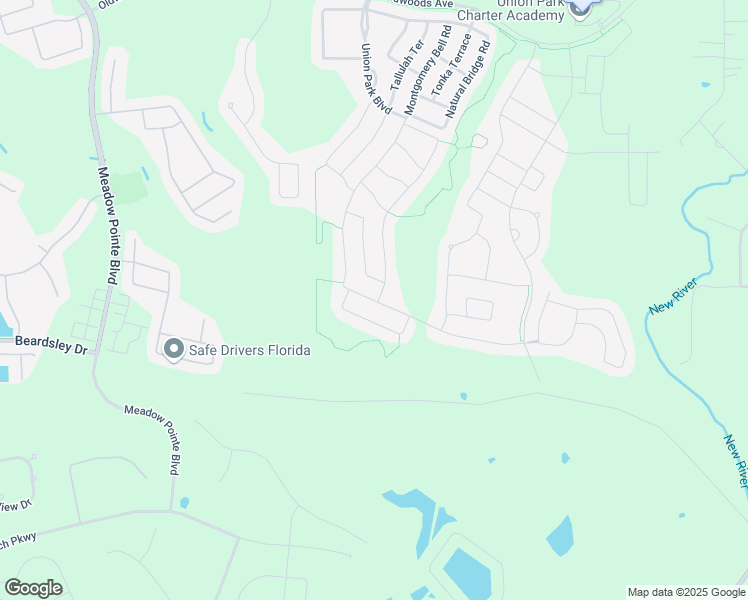 map of restaurants, bars, coffee shops, grocery stores, and more near 1065 Montgomery Bell Road in Wesley Chapel
