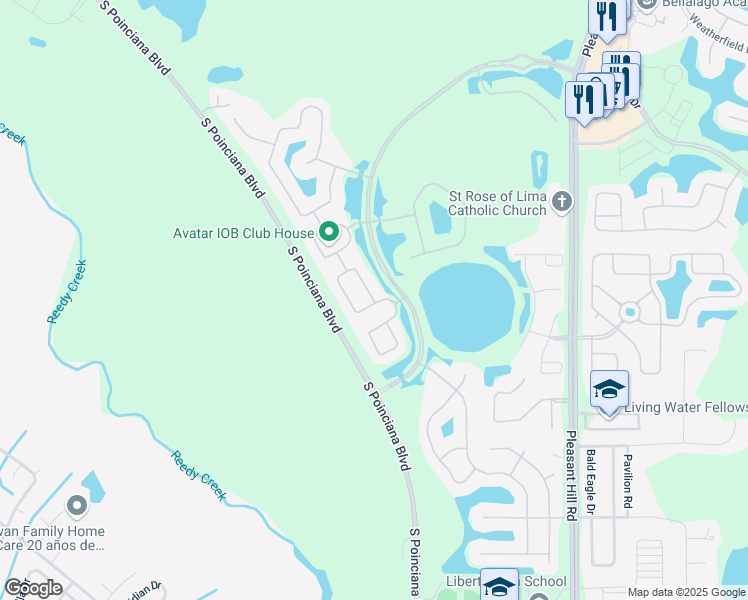 map of restaurants, bars, coffee shops, grocery stores, and more near 3900 Port Sea Place in Kissimmee